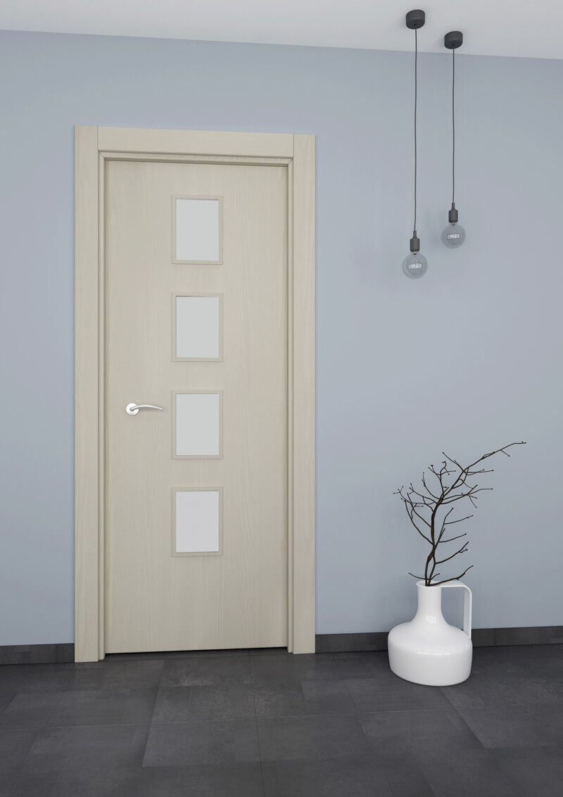 Smooth aluminum interior door STRUGAL 100 4VE