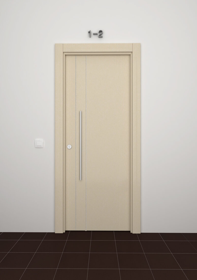 Porta de exterior fresada em alumínio STRUGAL 400 2V2