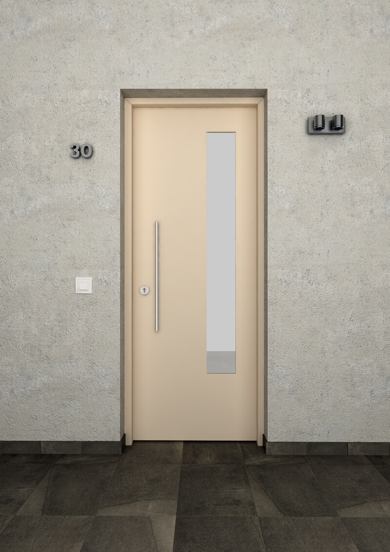  Porte d'entrée avec vitre en aluminium STRUGAL 600 1VEL