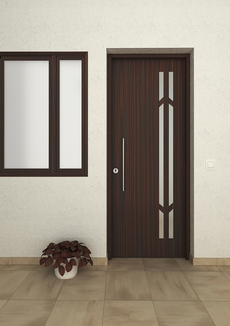 Aluminum glass entrance door STRUGAL 600 2VEL