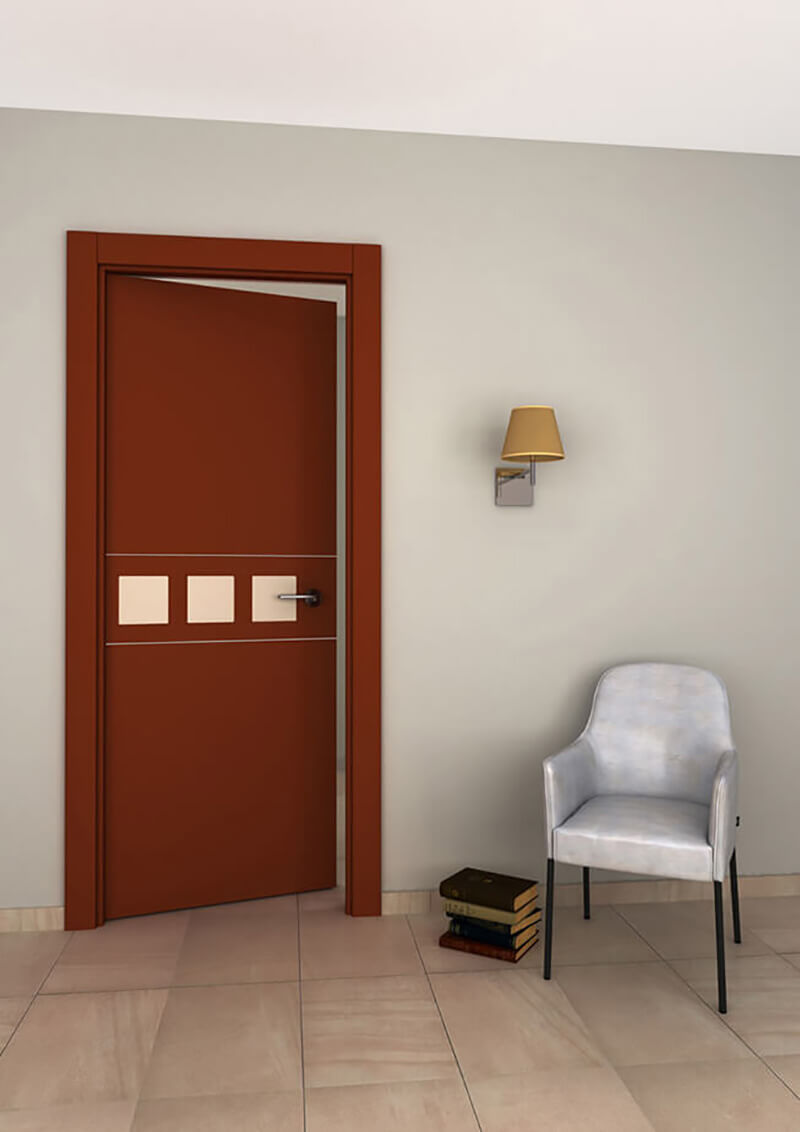 Interior door with aluminum inlay STRUGAL 300 2IH2