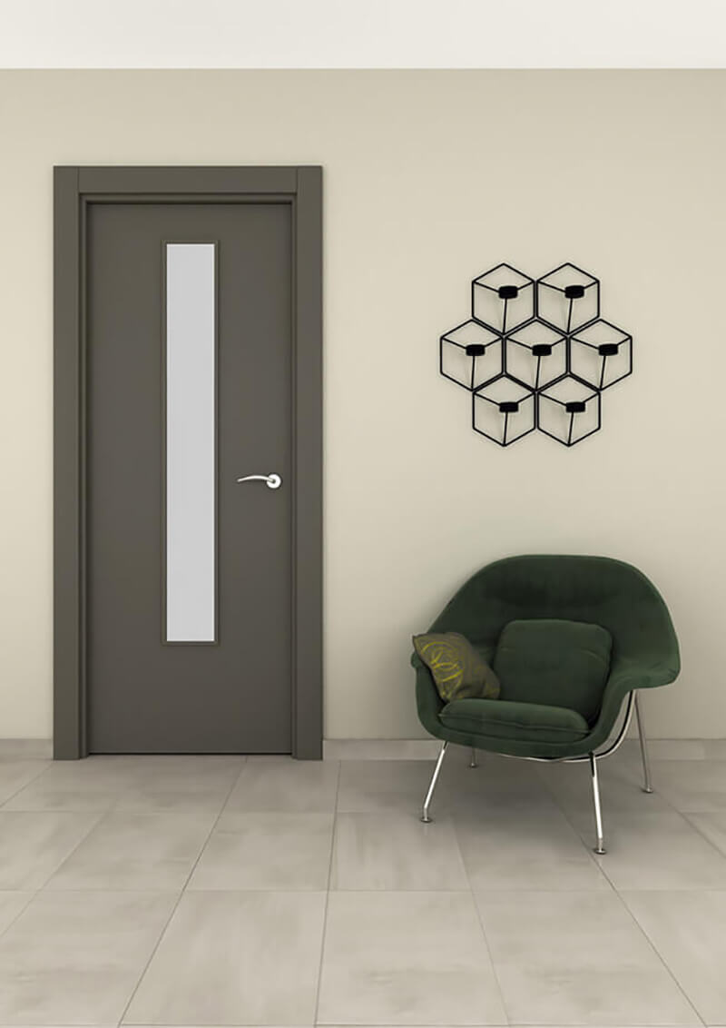 Porte intérieure en aluminium lisse STRUGAL 100 1VEL