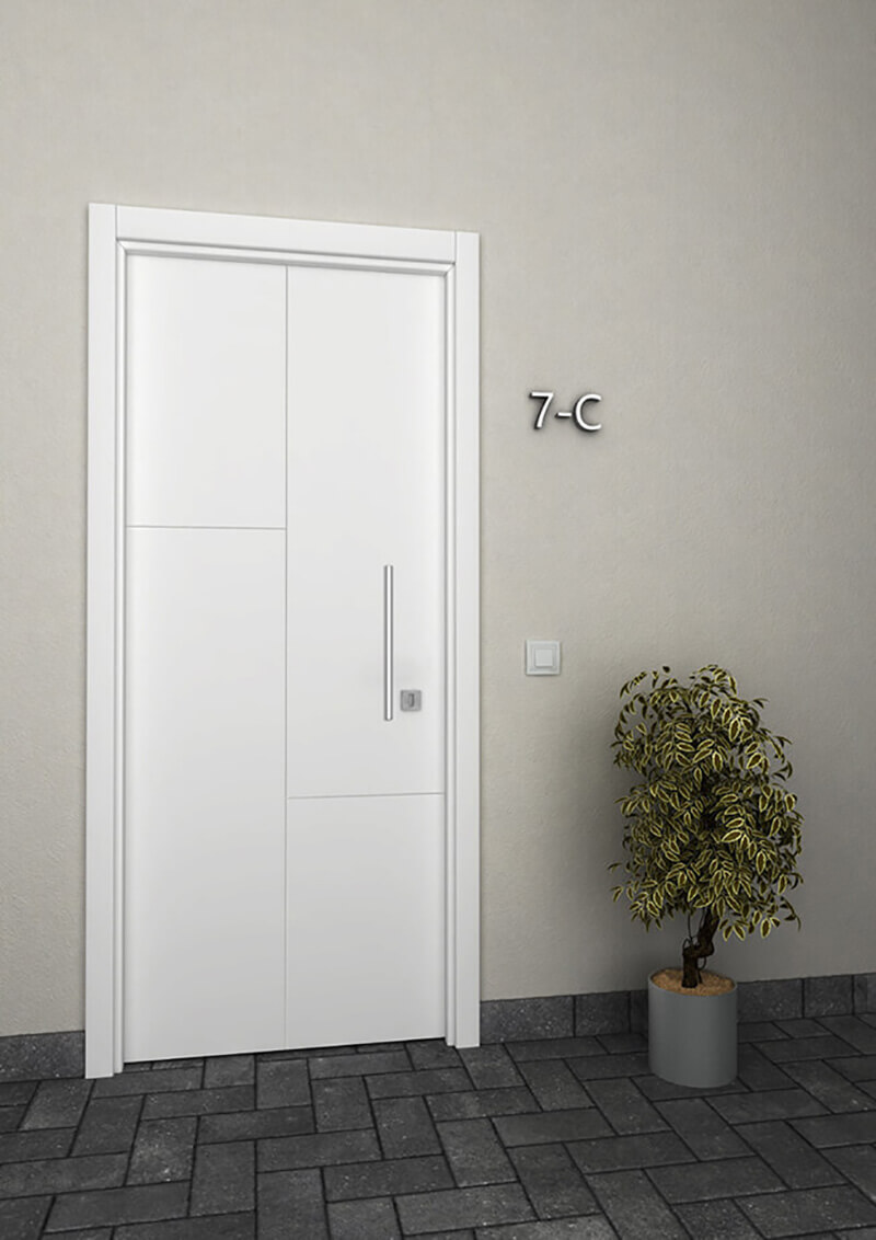 Entrance door milled in aluminum STRUGAL 400 2H1V