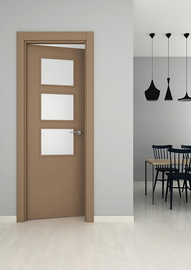 Smooth aluminum interior door STRUGAL 100 3VA