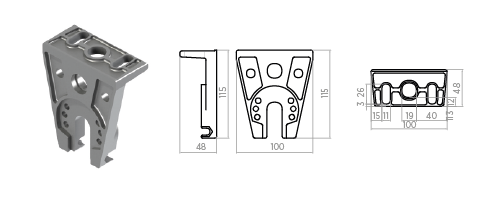 SUPORTE ST.1 BRAÇO CURVADO COM TENSÃO