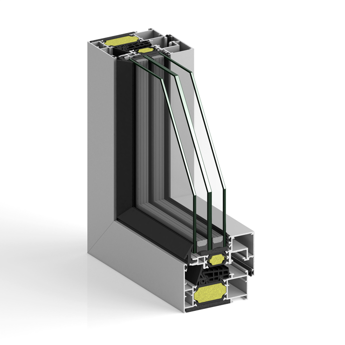 Aluminum windows STRUGAL S82RP Hidden Sash