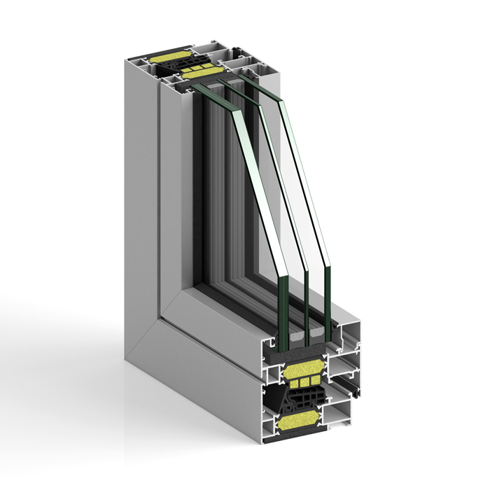 Aluminum window STRUGAL S82RP European Groove Viewed Sash